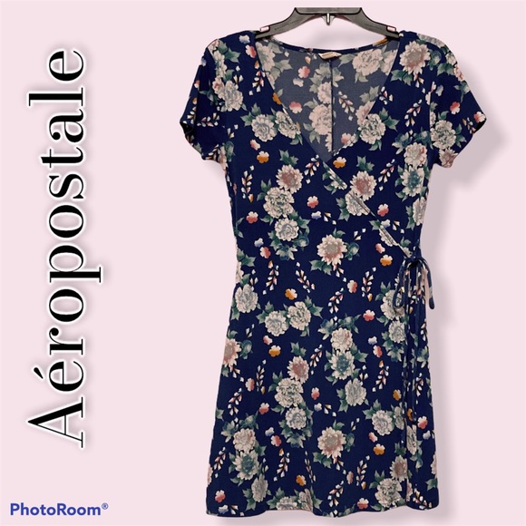 Aéropostale | Blue Floral Print Wrap Dress | - Picture 2 of 7